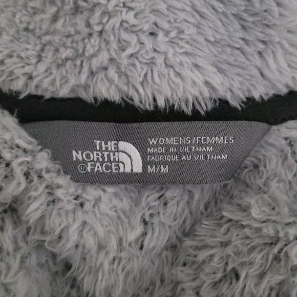The North Face Jacket Medium Gray Furry Fleece Zip Color Block Warm NF0A338M - Picture 6 of 8